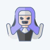 Icon Nun. related to Halloween symbol. doodle style. simple design illustration vector