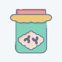Icon Brain Jar. related to Halloween symbol. doodle style. simple design illustration vector