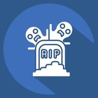 Icon Tomb. related to Halloween symbol. long shadow style. simple design illustration vector