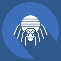 Icon Spider. related to Halloween symbol. long shadow style. simple design illustration vector