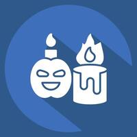 Icon Candle. related to Halloween symbol. long shadow style. simple design illustration vector