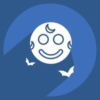 Icon Full Moon. related to Halloween symbol. long shadow style. simple design illustration vector