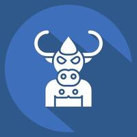Icon Beast. related to Halloween symbol. long shadow style. simple design illustration vector