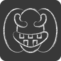 Icon Pumpkin. related to Halloween symbol. chalk Style. simple design illustration vector