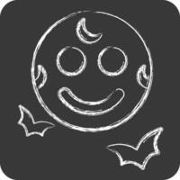 Icon Full Moon. related to Halloween symbol. chalk Style. simple design illustration vector