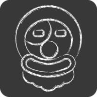 Icon Clown. related to Halloween symbol. chalk Style. simple design illustration vector