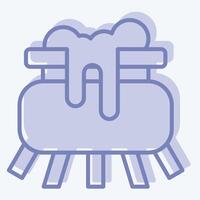Icon Cauldron. related to Halloween symbol. two tone style. simple design illustration vector