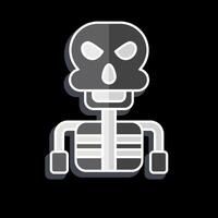 Icon Skeleton. related to Halloween symbol. glossy style. simple design illustration vector