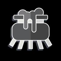 Icon Cauldron. related to Halloween symbol. glossy style. simple design illustration vector