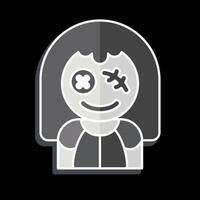 Icon Cursed Doll. related to Halloween symbol. glossy style. simple design illustration vector