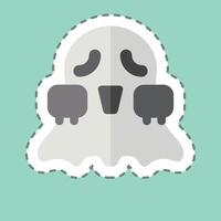 Sticker line cut Spirit. related to Halloween symbol. simple design illustration vector