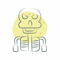 Icon Skeleton. related to Halloween symbol. Color Spot Style. simple design illustration vector