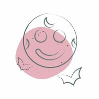 Icon Full Moon. related to Halloween symbol. Color Spot Style. simple design illustration vector