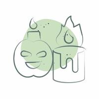 Icon Candle. related to Halloween symbol. Color Spot Style. simple design illustration vector
