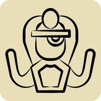 Icon Mummy. related to Halloween symbol. hand drawn style. simple design illustration vector