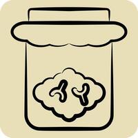 Icon Brain Jar. related to Halloween symbol. hand drawn style. simple design illustration vector