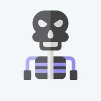 Icon Skeleton. related to Halloween symbol. flat style. simple design illustration vector