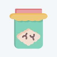 Icon Brain Jar. related to Halloween symbol. flat style. simple design illustration vector