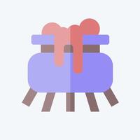 Icon Cauldron. related to Halloween symbol. flat style. simple design illustration vector