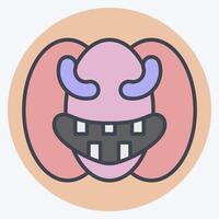 Icon Pumpkin. related to Halloween symbol. color mate style. simple design illustration vector