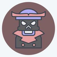 Icon Pirate Skeleton. related to Halloween symbol. color mate style. simple design illustration vector