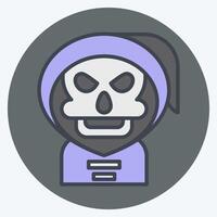 Icon Reaper. related to Halloween symbol. color mate style. simple design illustration vector