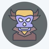 Icon Evil. related to Halloween symbol. color mate style. simple design illustration vector