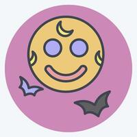 Icon Full Moon. related to Halloween symbol. color mate style. simple design illustration vector