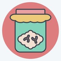 Icon Brain Jar. related to Halloween symbol. color mate style. simple design illustration vector
