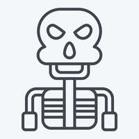 Icon Skeleton. related to Halloween symbol. line style. simple design illustration vector
