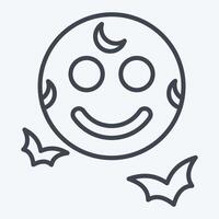 Icon Full Moon. related to Halloween symbol. line style. simple design illustration vector
