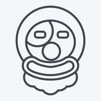 Icon Clown. related to Halloween symbol. line style. simple design illustration vector