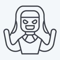 Icon Nun. related to Halloween symbol. line style. simple design illustration vector
