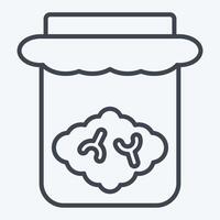 Icon Brain Jar. related to Halloween symbol. line style. simple design illustration vector