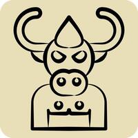 Icon Beast. related to Halloween symbol. hand drawn style. simple design illustration vector