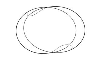 Black circle one line continuous hand drawing art on white background vector