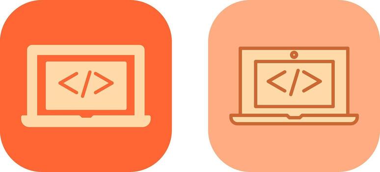 Coding Computer Icon vector