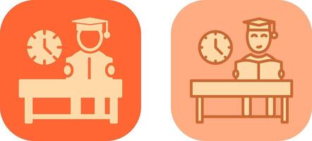 Studying on Desk I Icon vector
