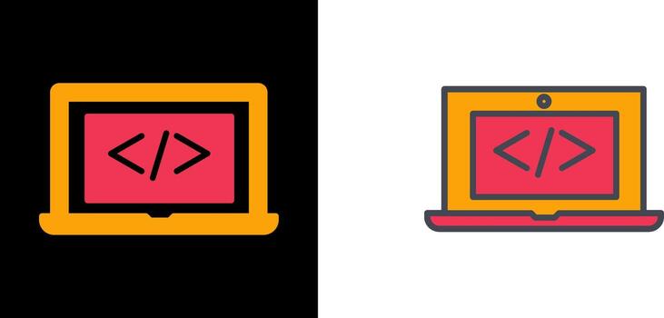 Coding Computer Icon vector