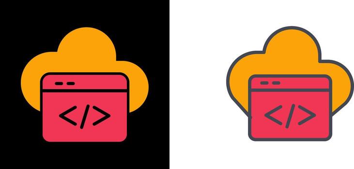 nube codificación icono vector