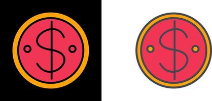 Dollar Coin Icon vector