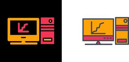 Graph Line Screen Icon vector