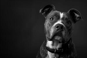 Portrait of a pit bull dog. photo