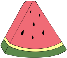 Watermelon cut into triangular pieces. png