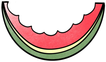Watermelon slices are bitten. png