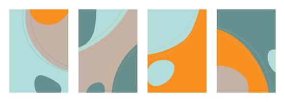 Minimalist abstract hand drawn set background. vector