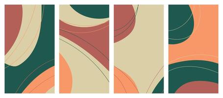 Minimalist abstract hand drawn set background. vector