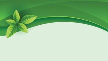 Abstract Geometric modern with Leaf wave Green color background for template, poster, flyer design. illustration vector