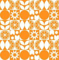 Abstract geometric fruit pattern. Shapes of natural organic flower plants, eco-agriculture citrus. minimal illustration vector