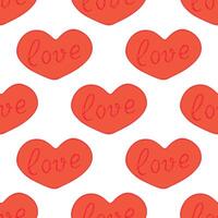 Seamless pattern with hand drawn heart doodle for decorative print, wrapping paper, greeting cards and fabric vector